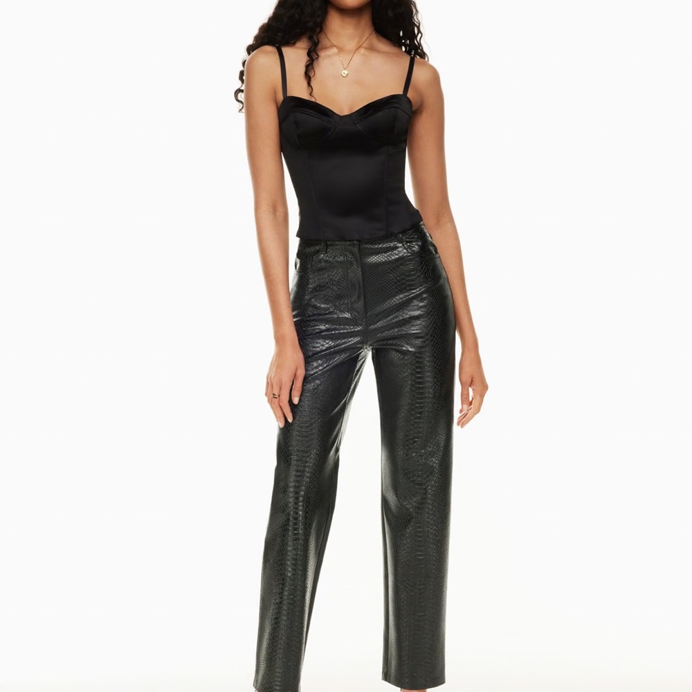 Aritzia Black Crocodile Pants